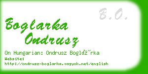 boglarka ondrusz business card